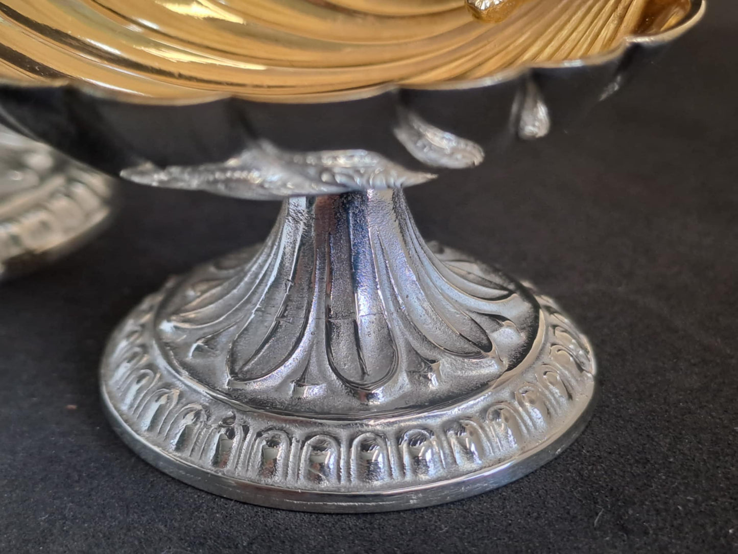 Fantastic Pair of solid silver individual cast table salts with cherub musicians.