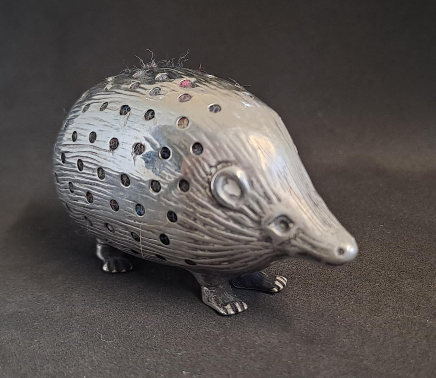 Solid Silver Hedgehog Pin Cushion. Birmingham 1906. S & Co.