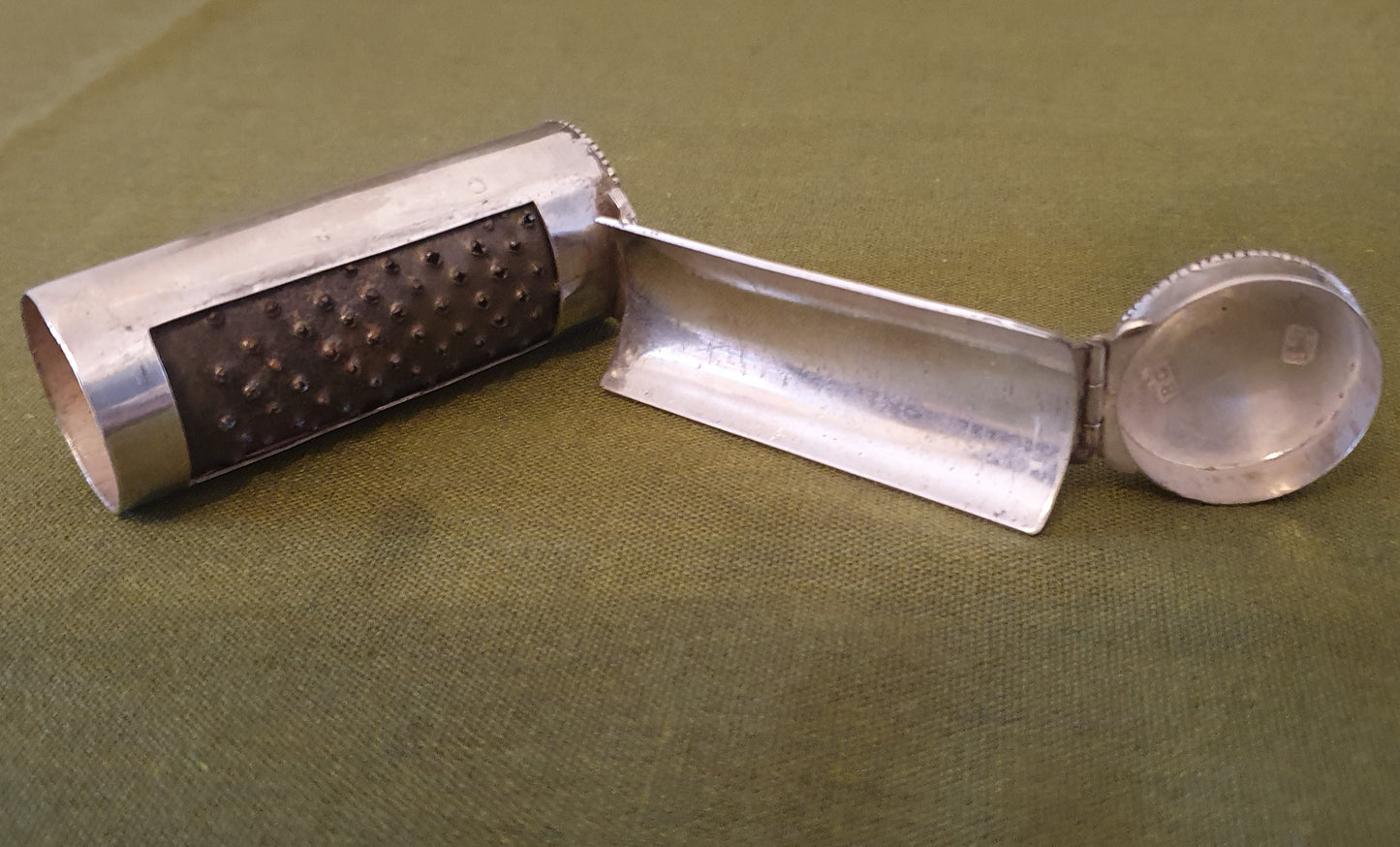 Georgian Solid Silver Tubular Nutmeg Grater.