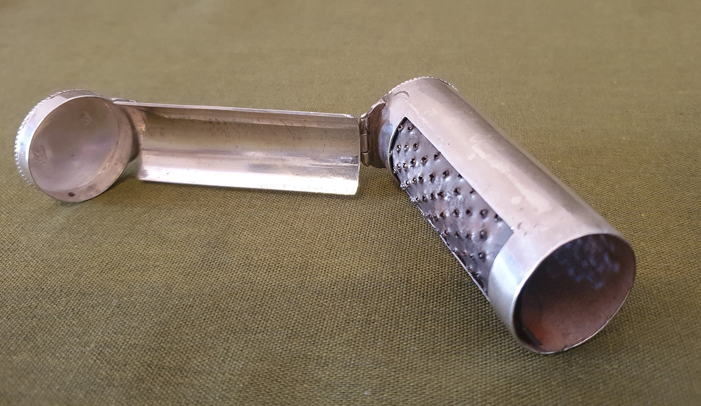 Georgian Solid Silver Tubular Nutmeg Grater.
