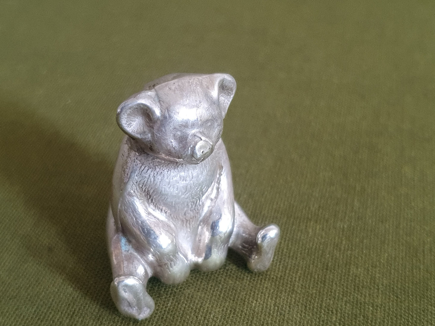 Novelty Solid Silver Bear Pin Cushion. WJ Myatt & Co. Birmingham 1909