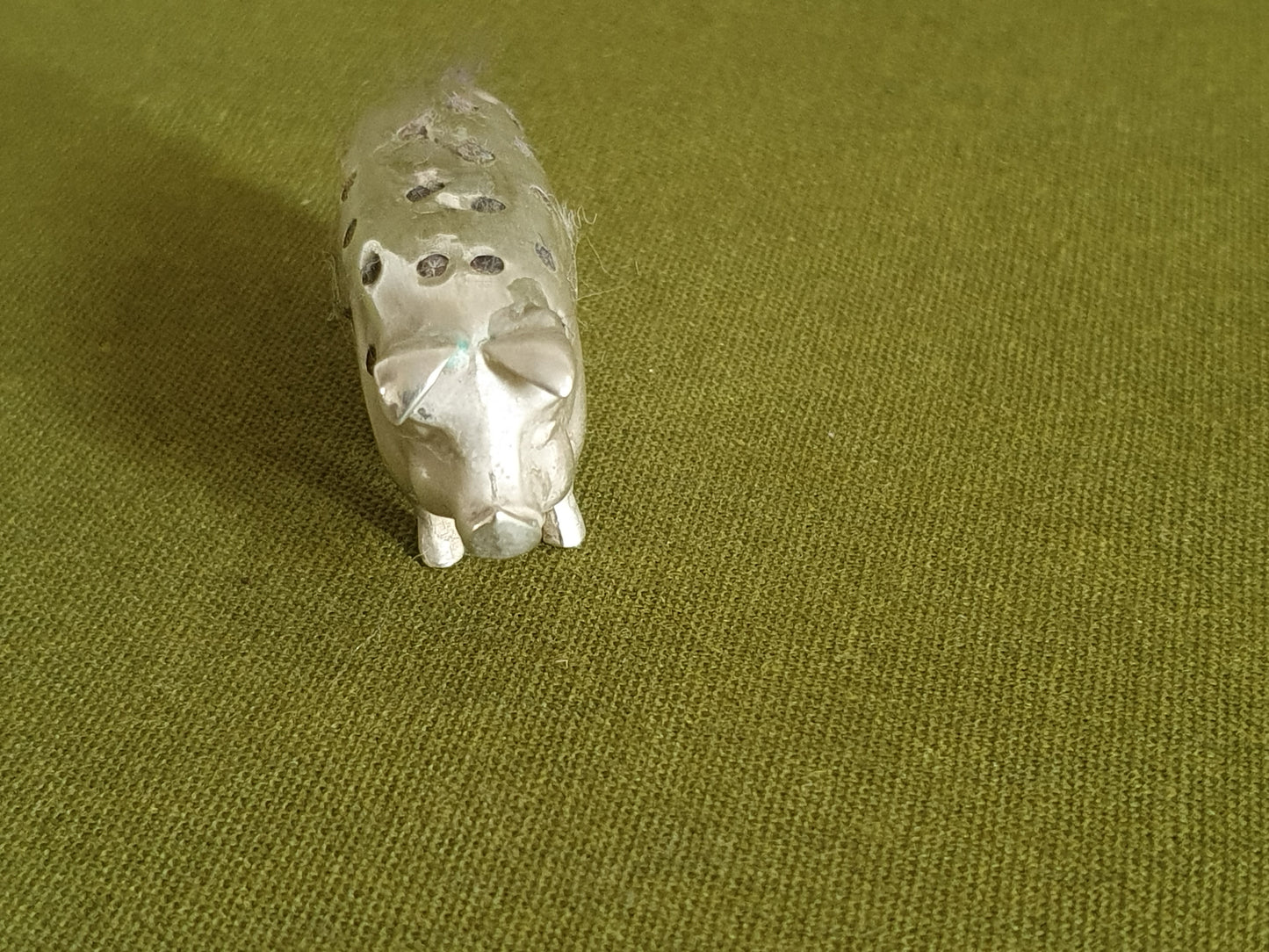 Novelty Solid Silver Pig Pin Cushion. Levi & Salaman. Birmingham 1908.
