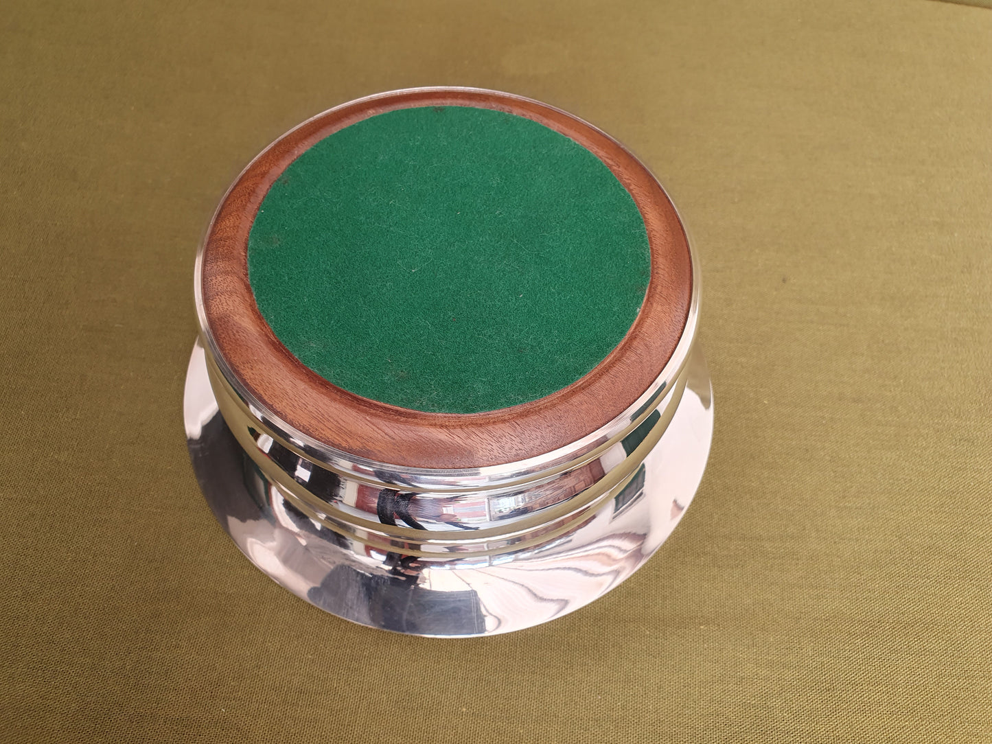 Solid silver and English Walnut coaster