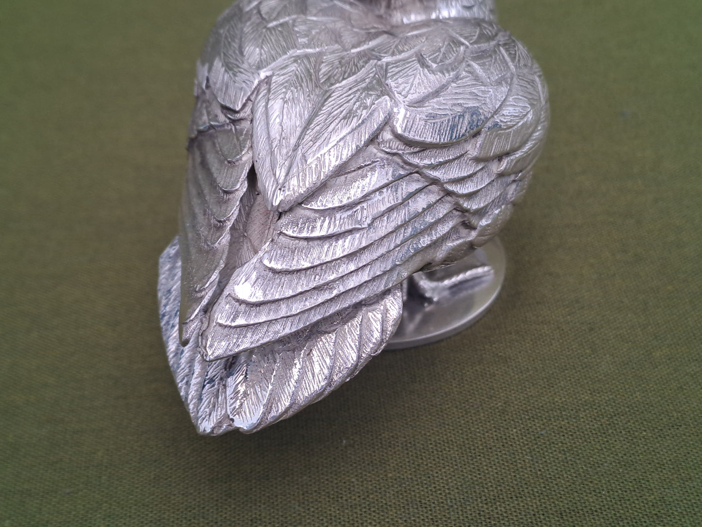 Stunning Solid Silver Cast Teal. Hand chased with fine detail.