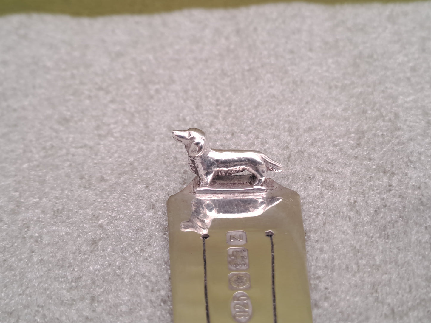 Solid Silver dog book mark