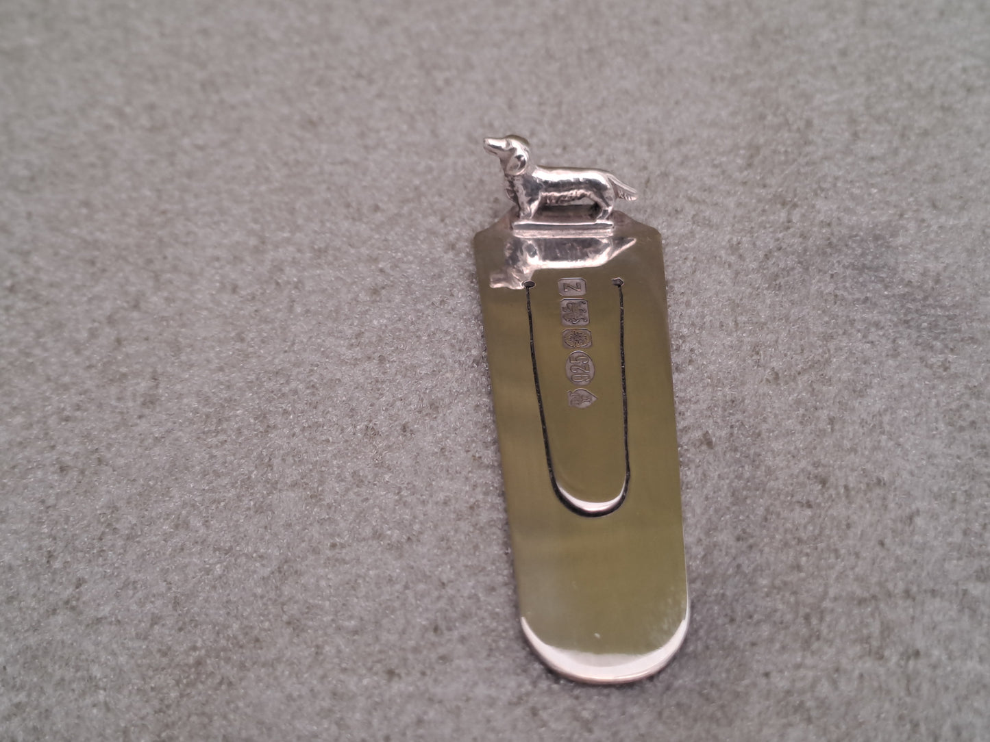 Solid Silver dog book mark