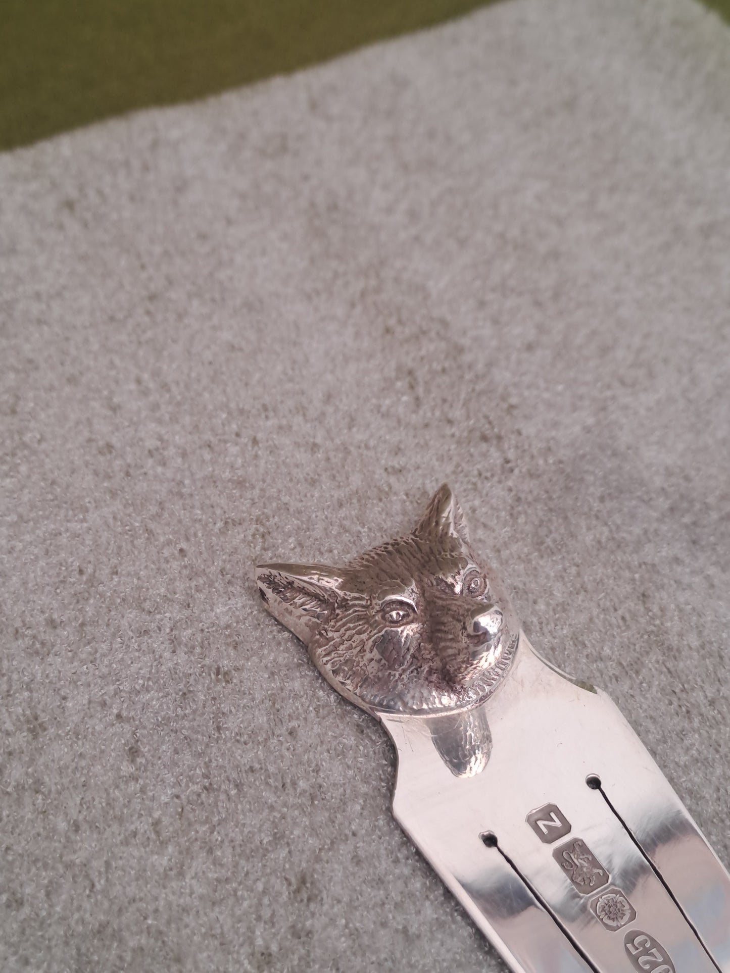 Solid Silver fox book mark