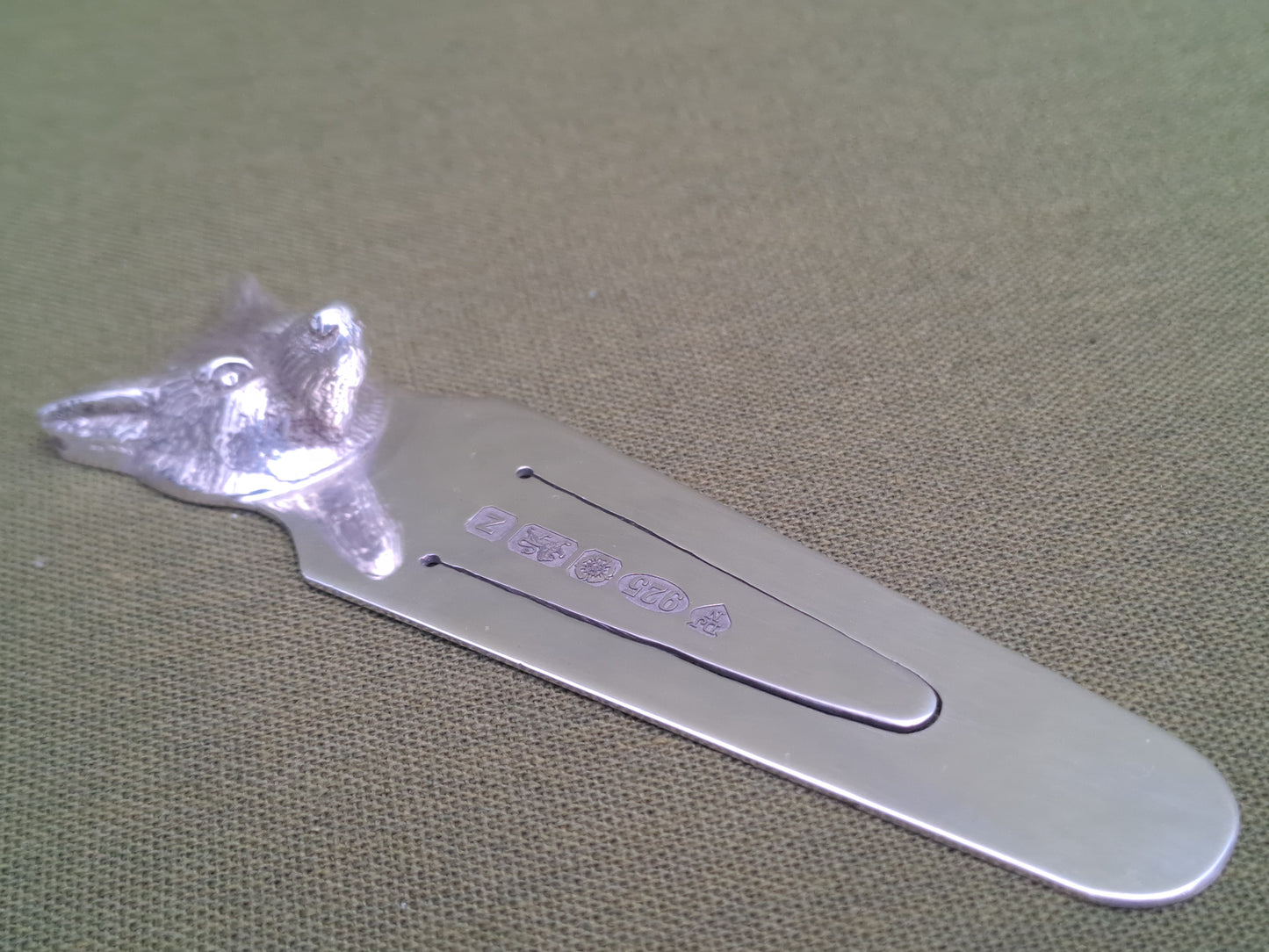 Solid Silver fox book mark