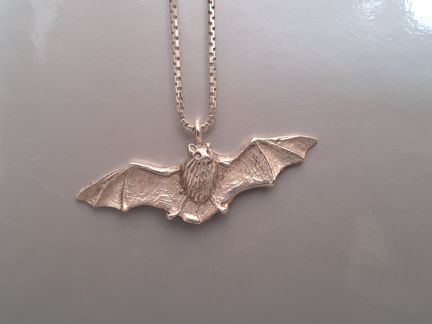 Solid Silver bat pendant & necklace