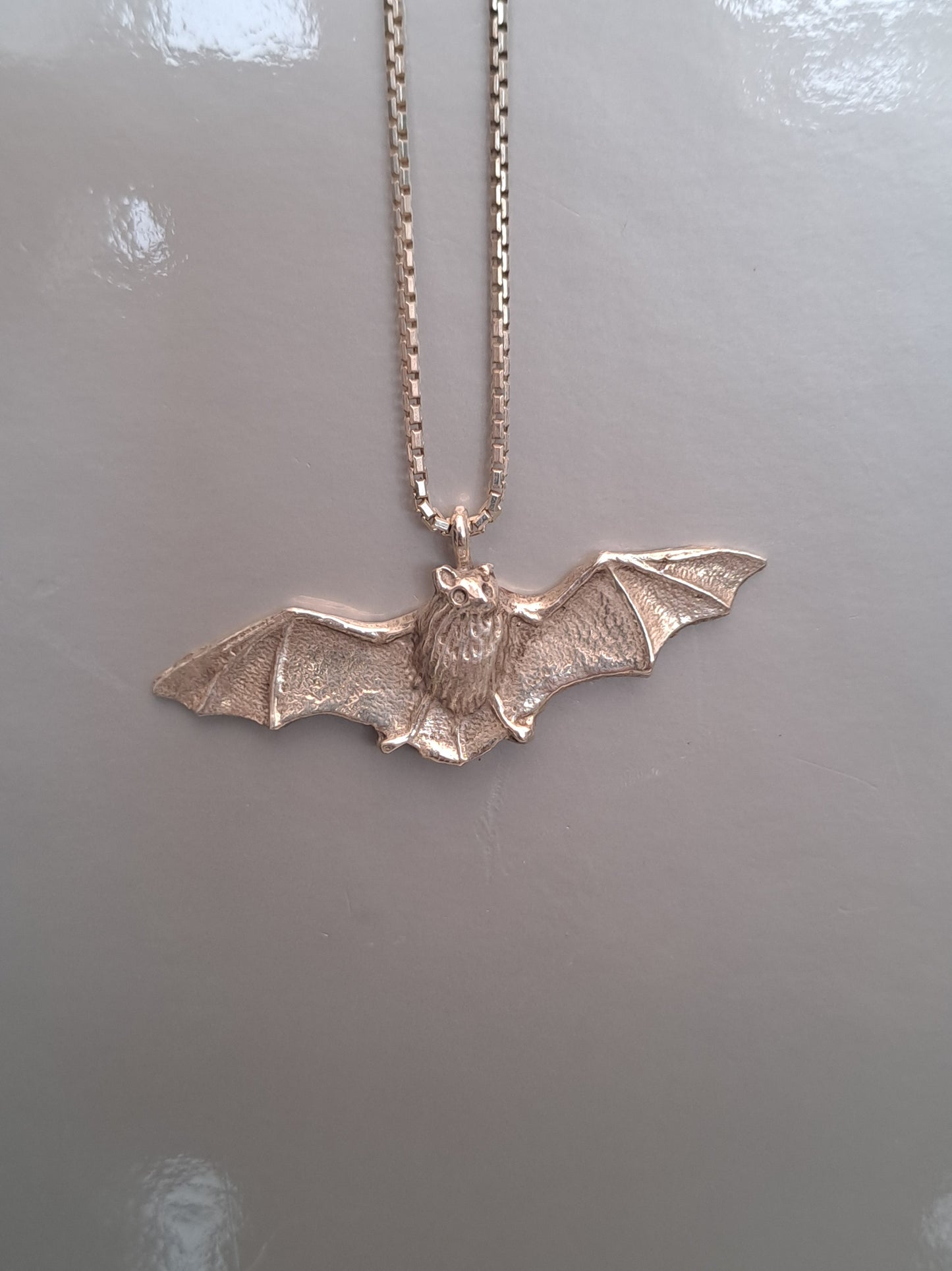 Solid Silver bat pendant & necklace
