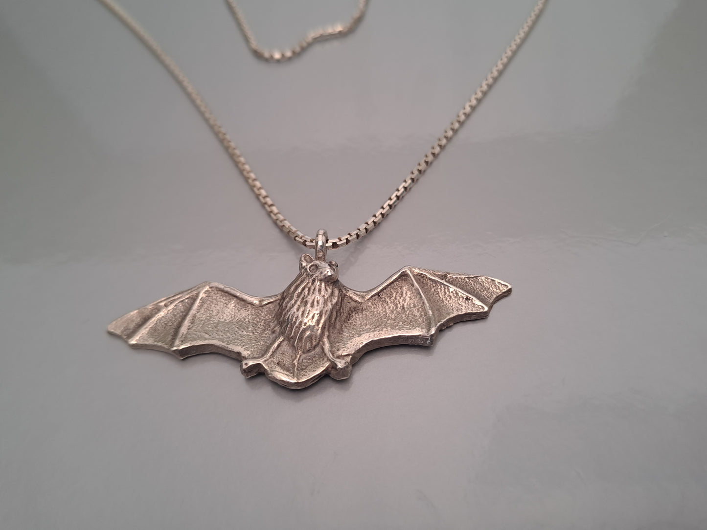 Solid Silver bat pendant & necklace