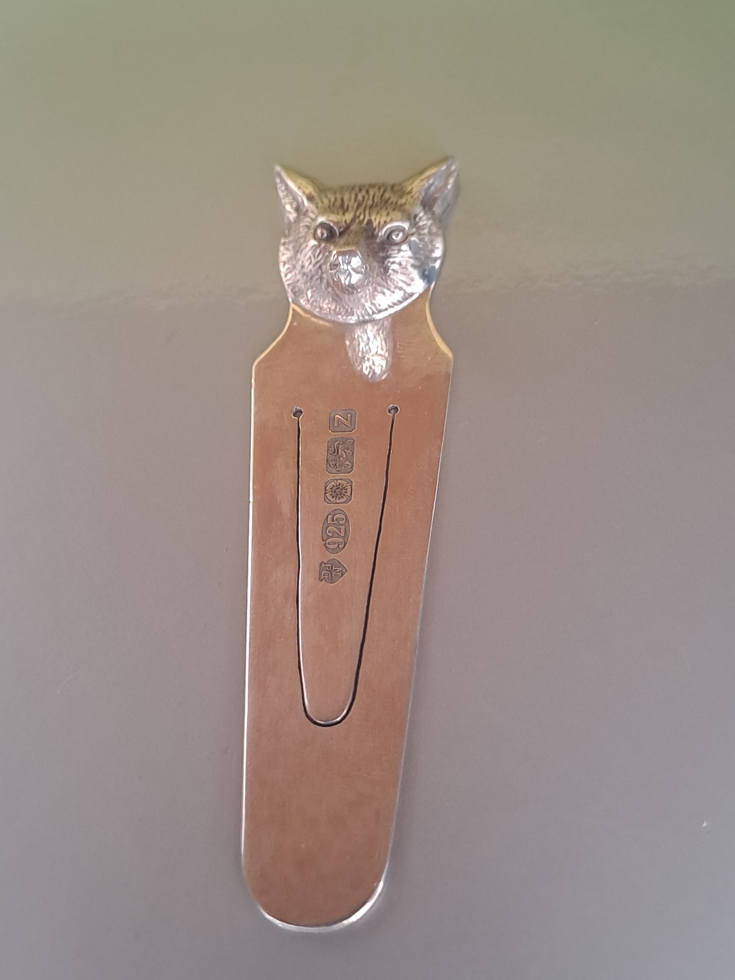 Solid Silver fox book mark