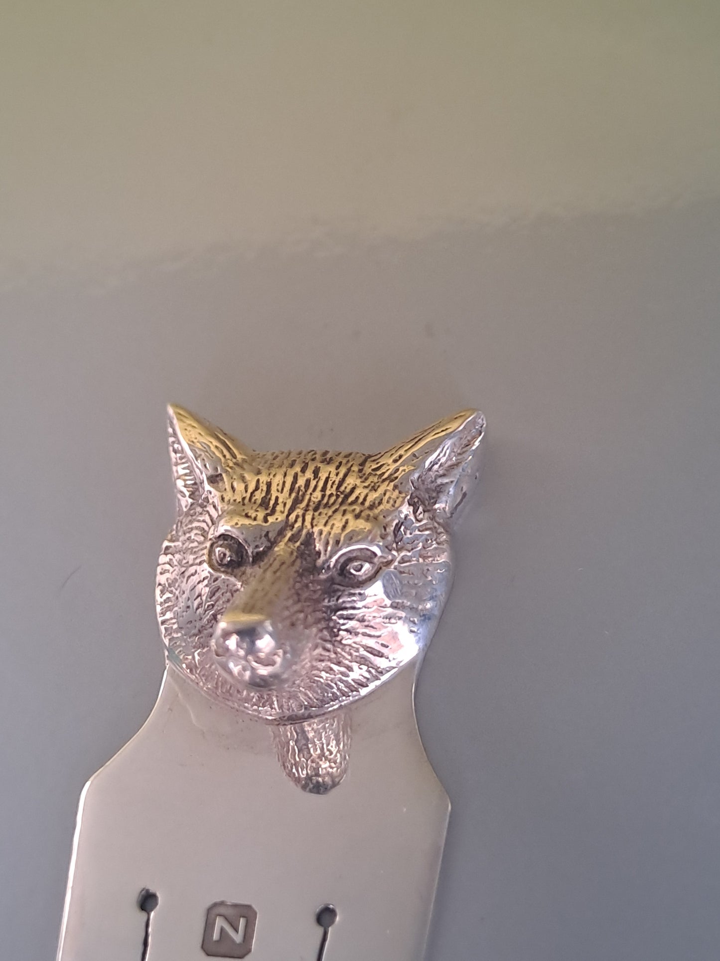 Solid Silver fox book mark