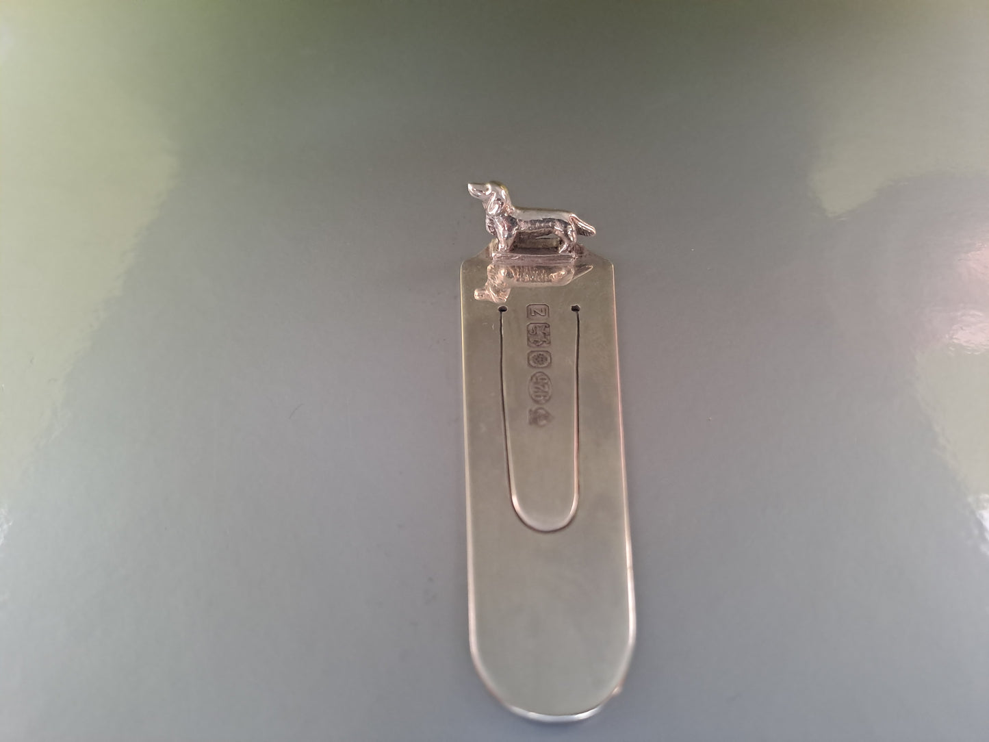 Solid Silver dog book mark