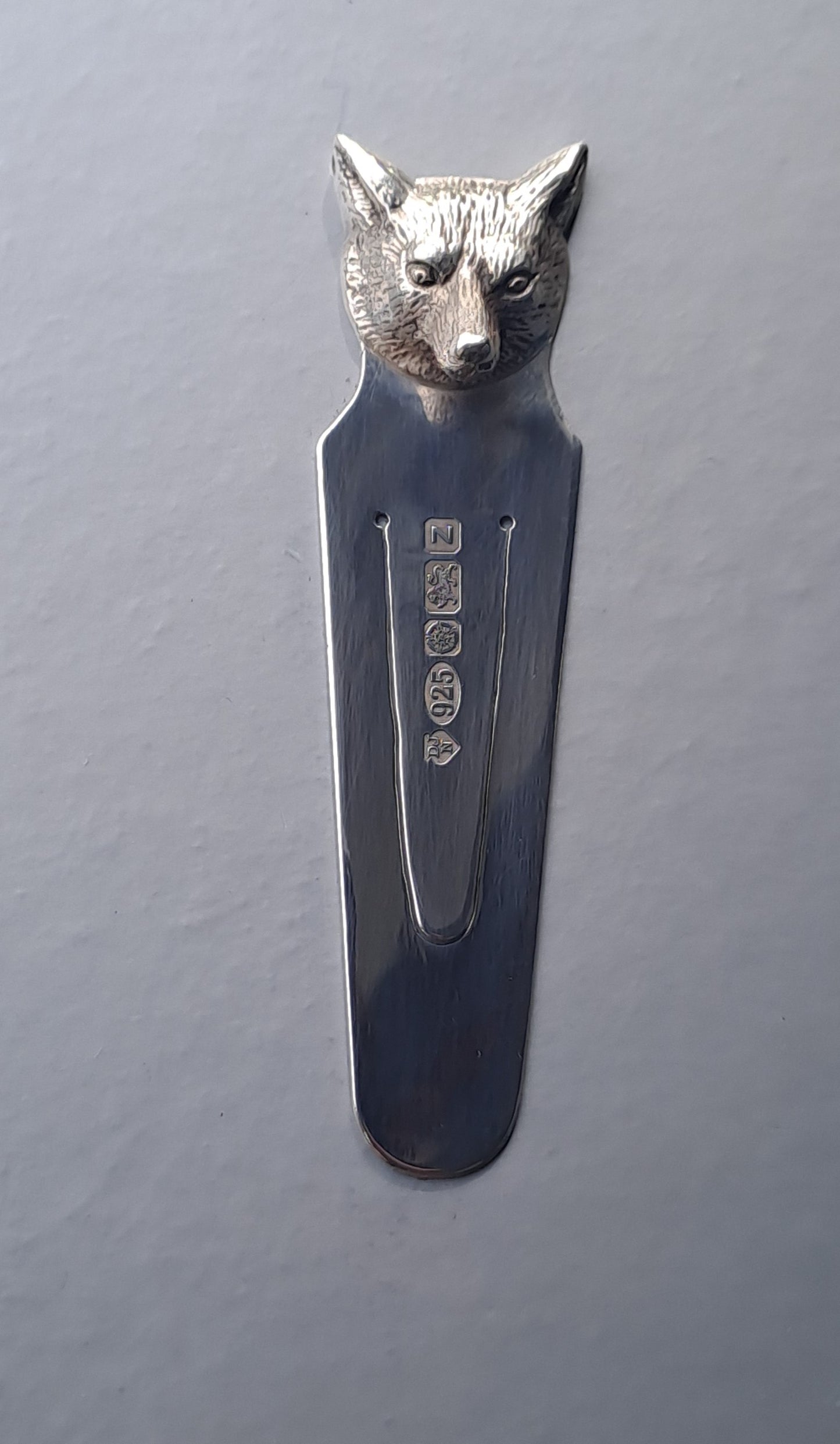 Solid Silver fox book mark