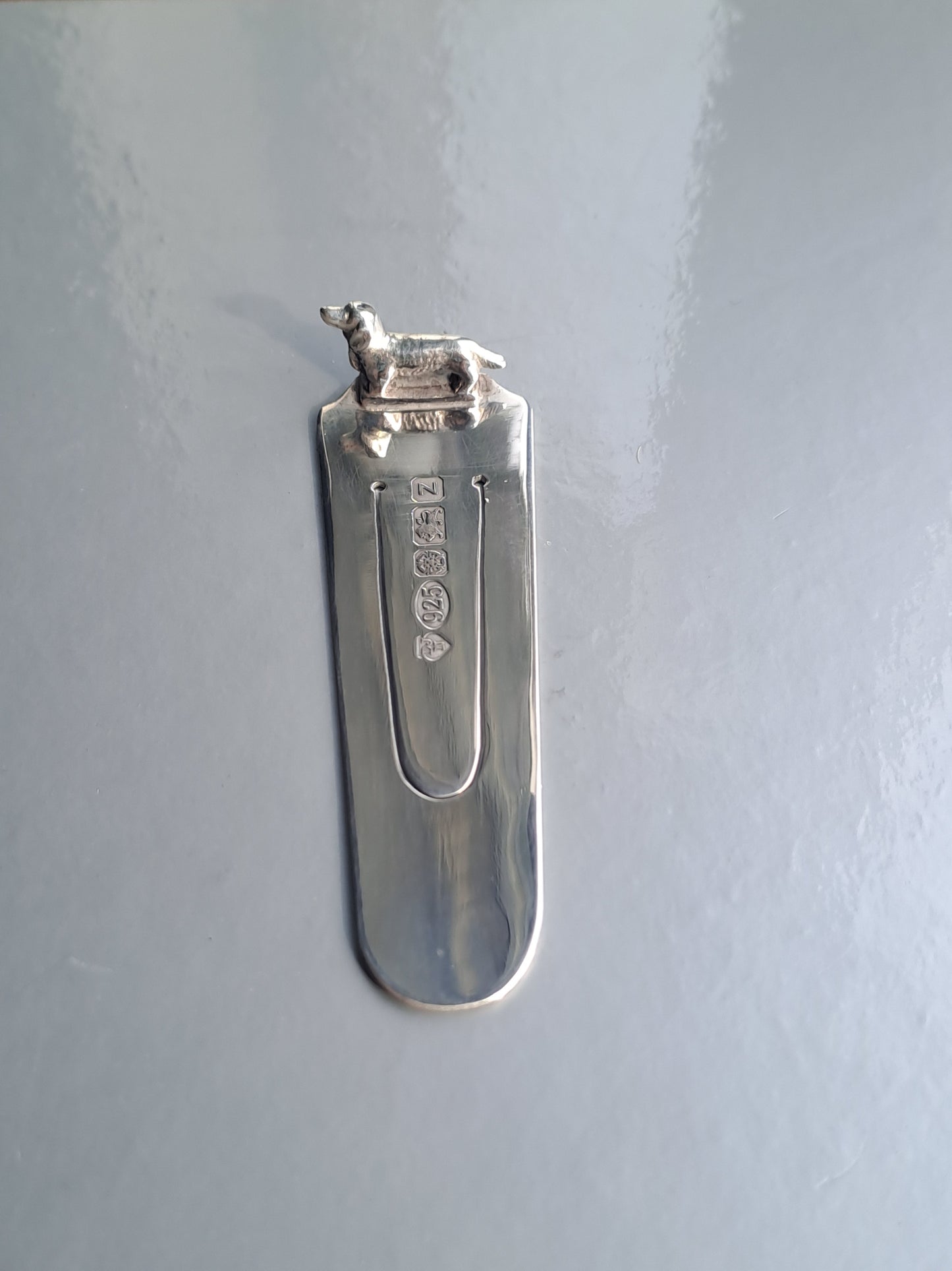 Solid Silver dog book mark