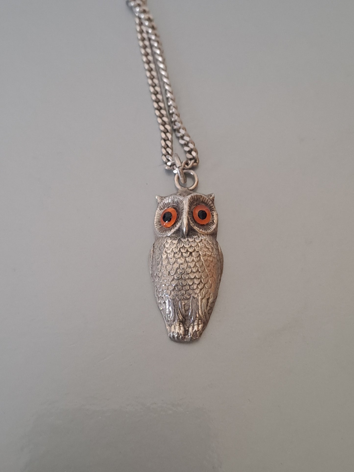 Solid Silver owl pendant & necklace