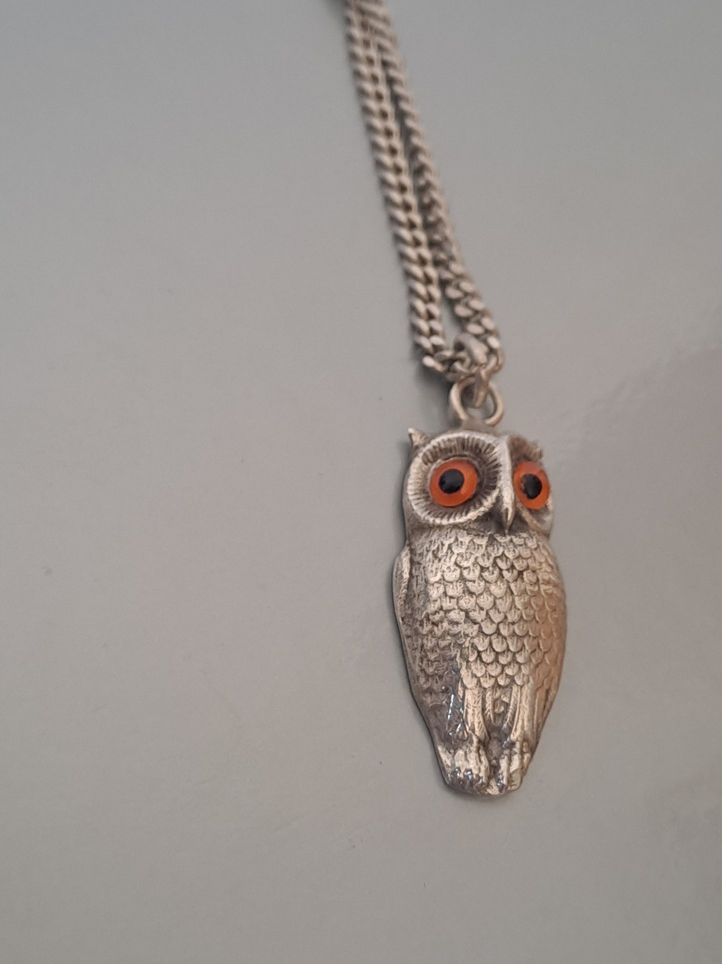 Solid Silver owl pendant & necklace