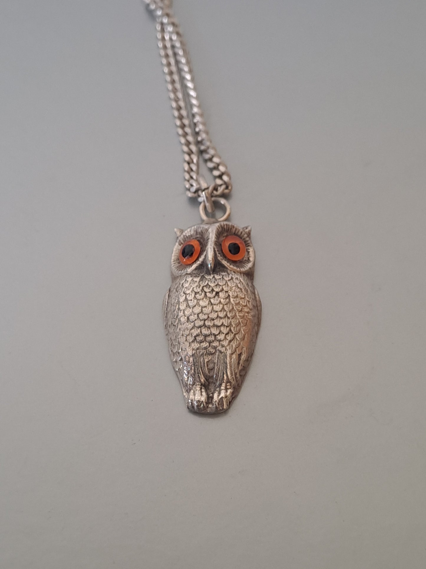 Solid Silver owl pendant & necklace