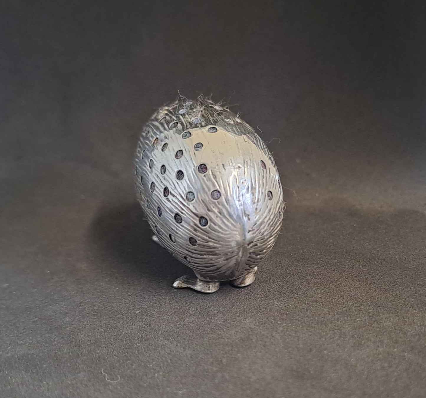 Solid Silver Hedgehog Pin Cushion. Birmingham 1906. S & Co.
