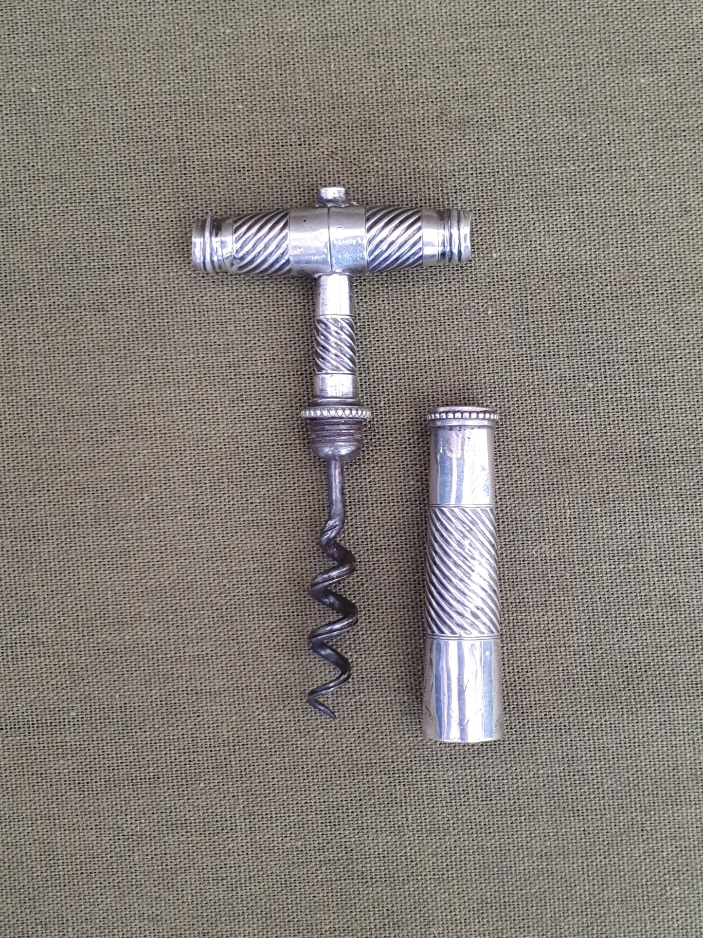 Georgian Solid Silver corkscrew. Samuel Pemberton