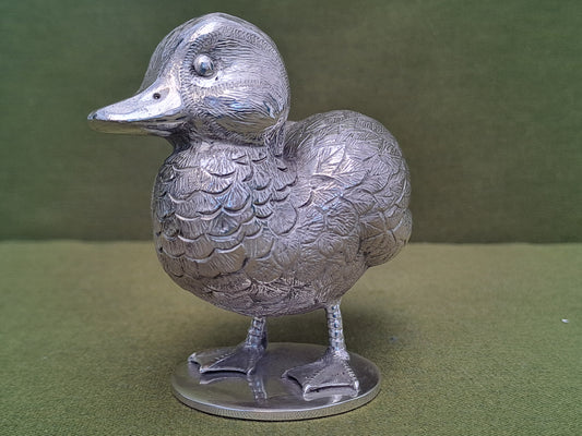 Stunning Solid Silver Cast Teal. Hand chased with fine detail.