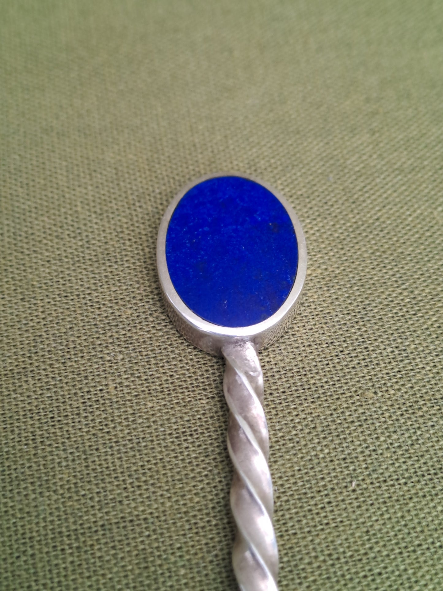 Solid silver Lapis Spoon.