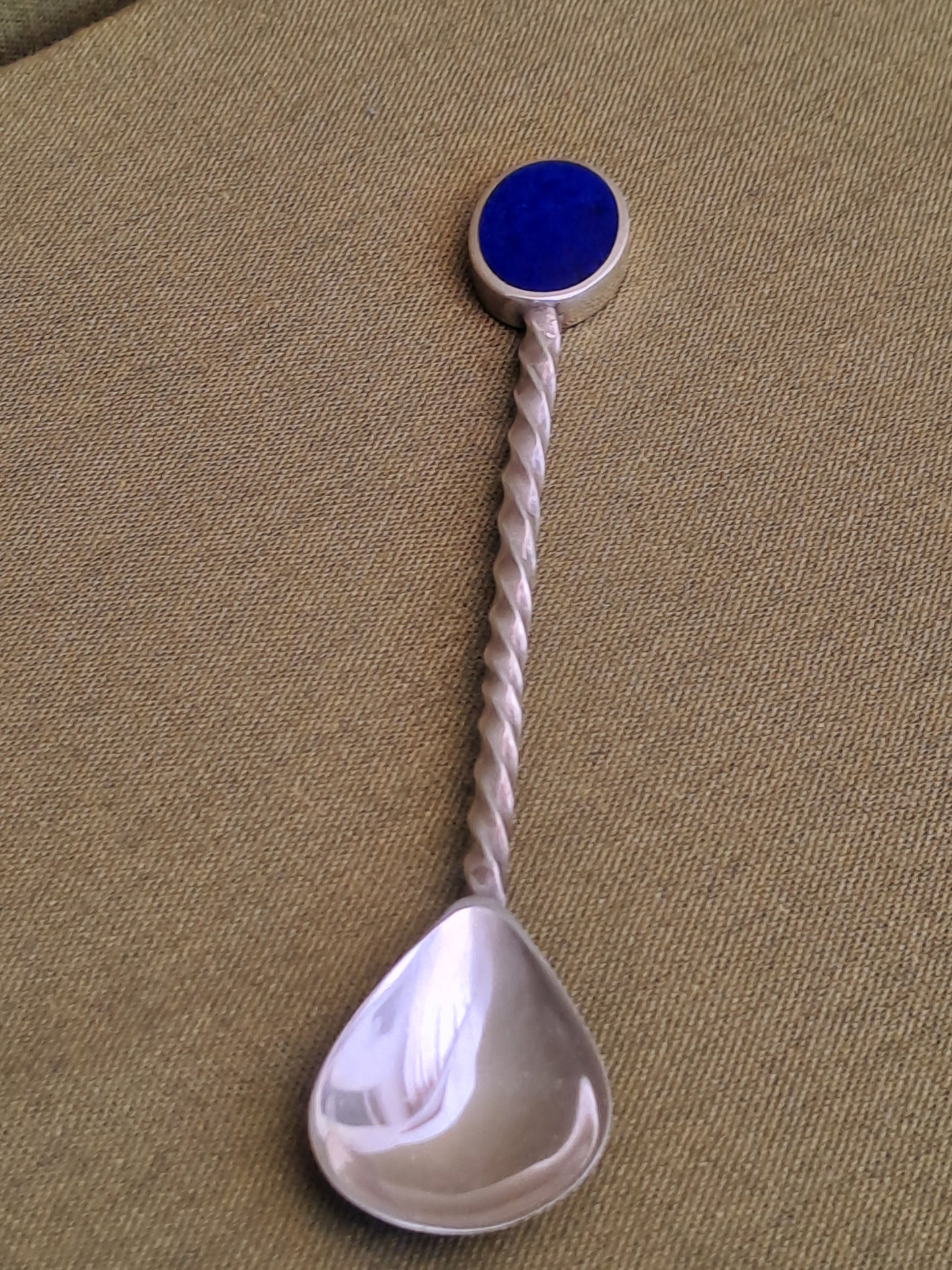 Solid silver Lapis Spoon.