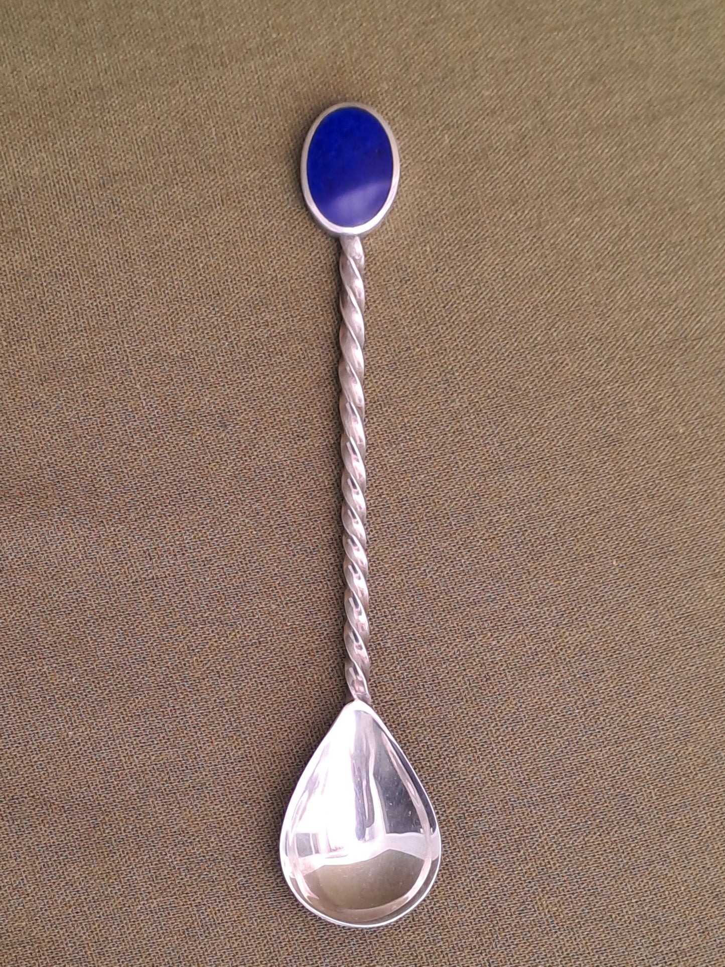 Solid silver Lapis Spoon.