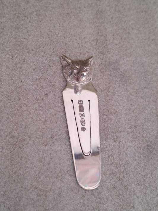 Solid Silver fox book mark