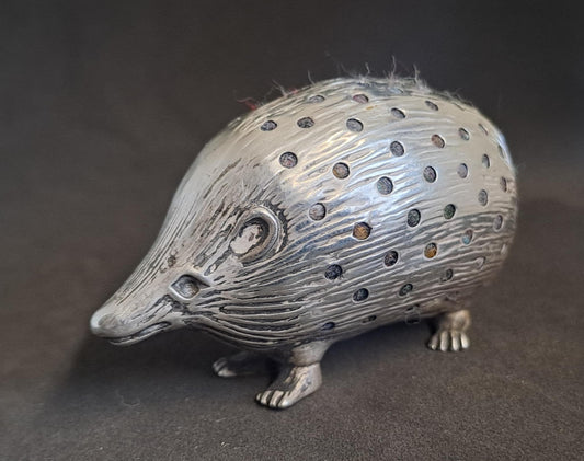 Solid Silver Hedgehog Pin Cushion. Birmingham 1906. S & Co.