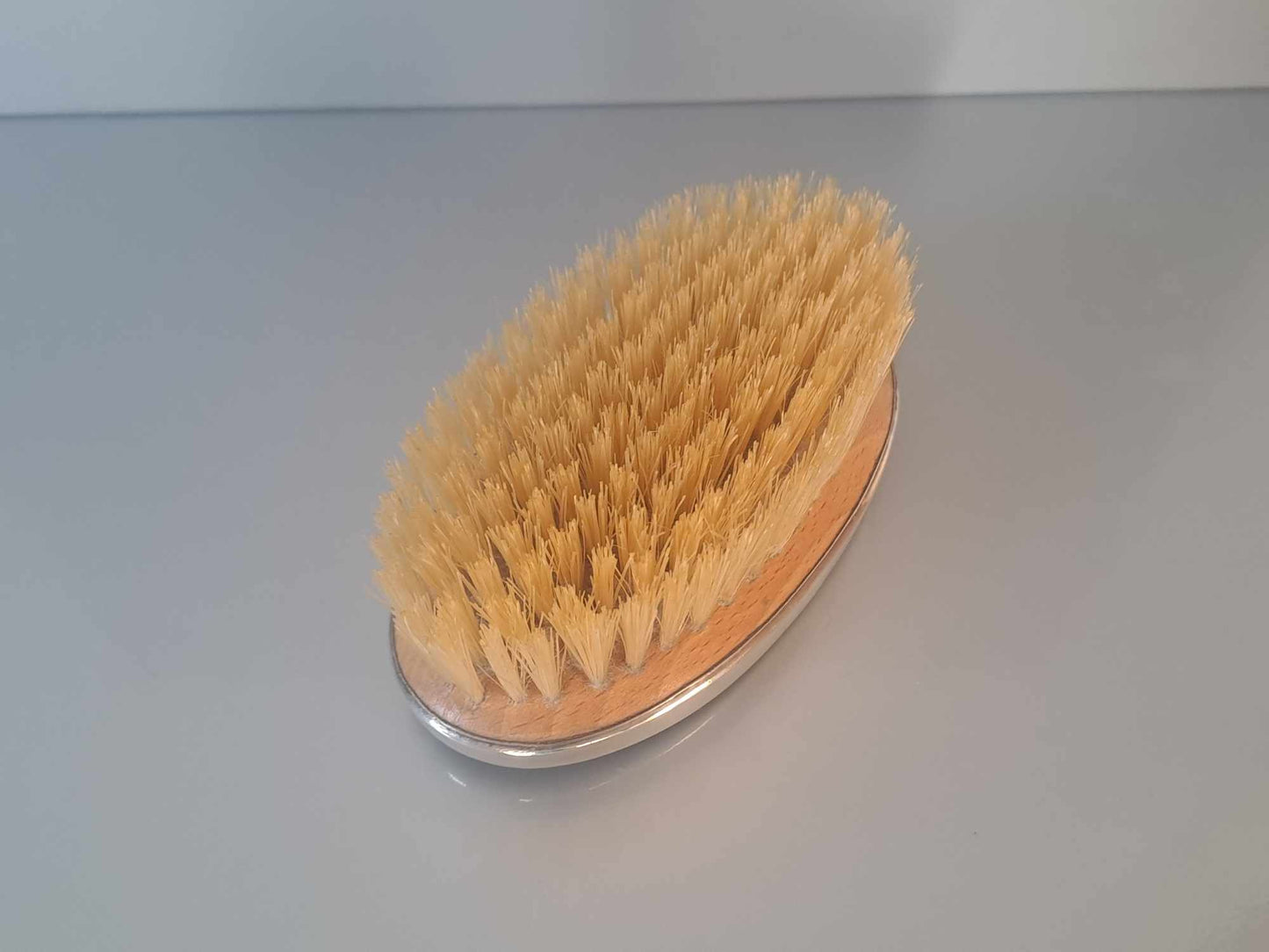 Solid silver gents hair brush. W I Broadway & Co. Millennium year mark 2000.