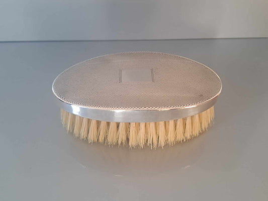 Solid silver gents hair brush. W I Broadway & Co. Millennium year mark 2000.