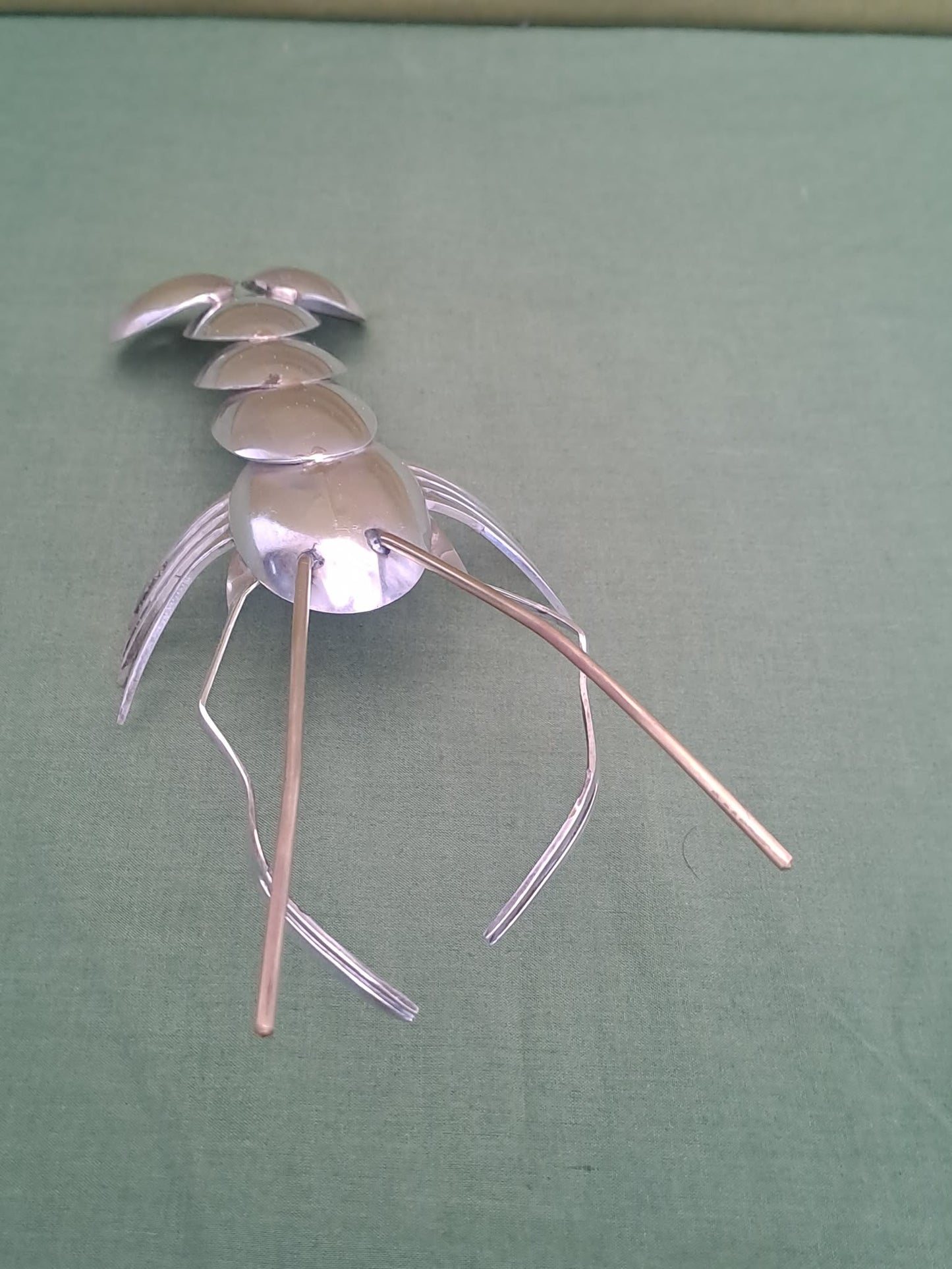 Silverware, upcycled cutlery lobster sculpture