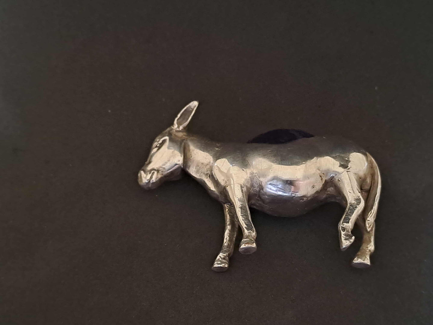 Novelty Solid Silver Donkey Pin Cushion. Levi & Salaman. Birmingham 1904.