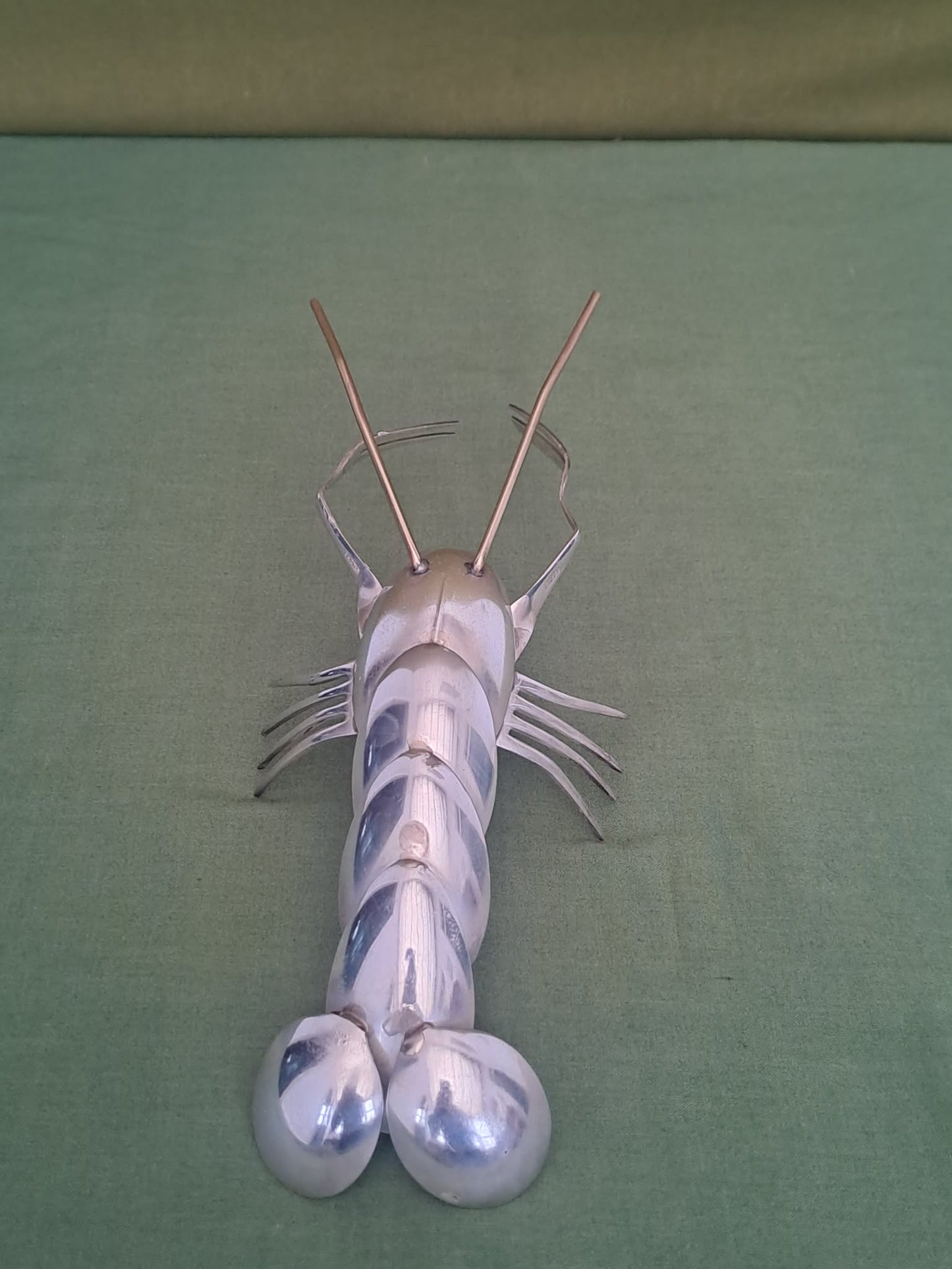 Silverware, upcycled cutlery lobster sculpture