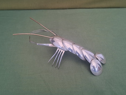 Silverware, upcycled cutlery lobster sculpture