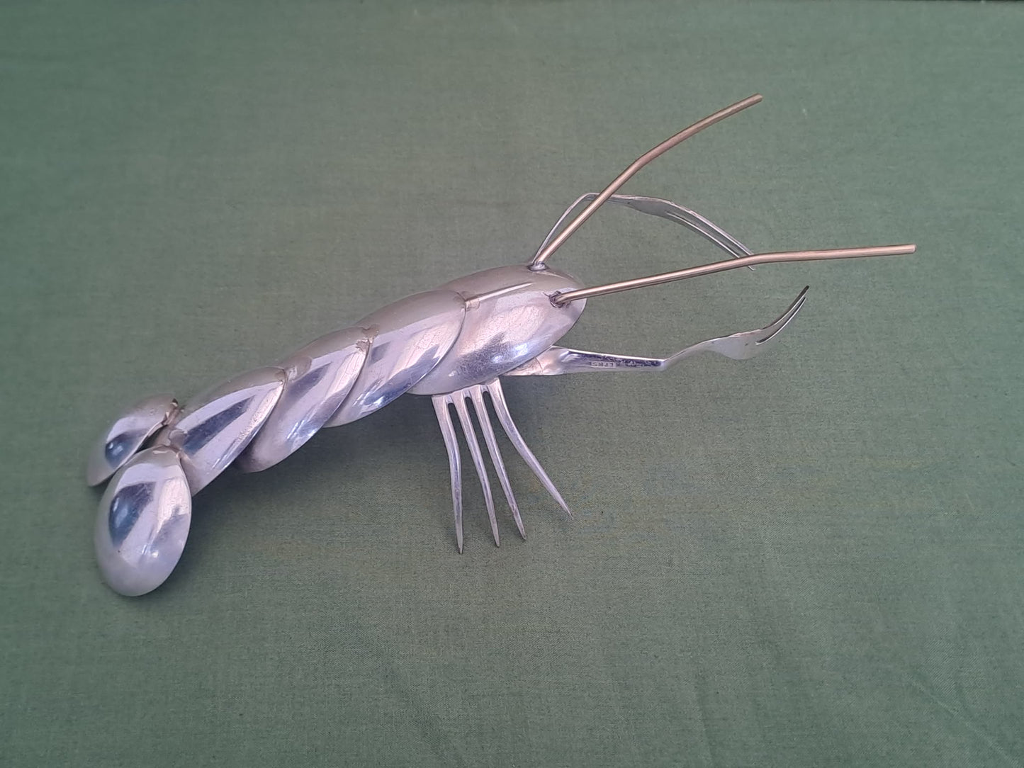 Silverware, upcycled cutlery lobster sculpture