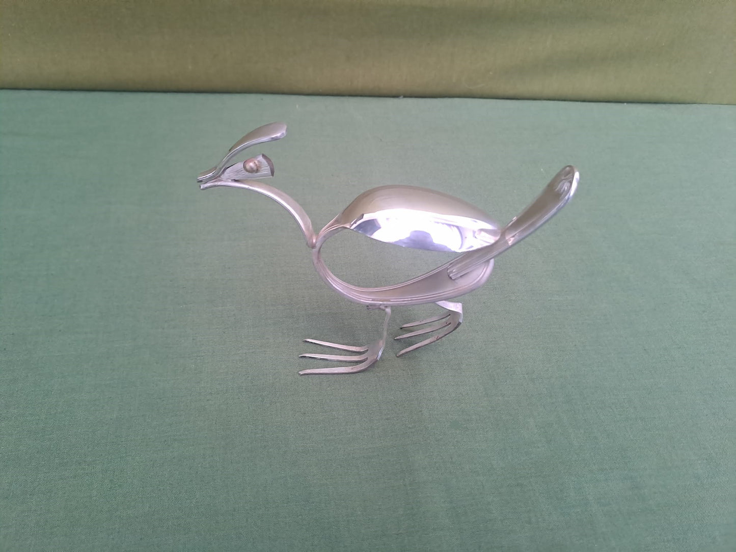 Silverware, upcycled cutlery bird sculpture