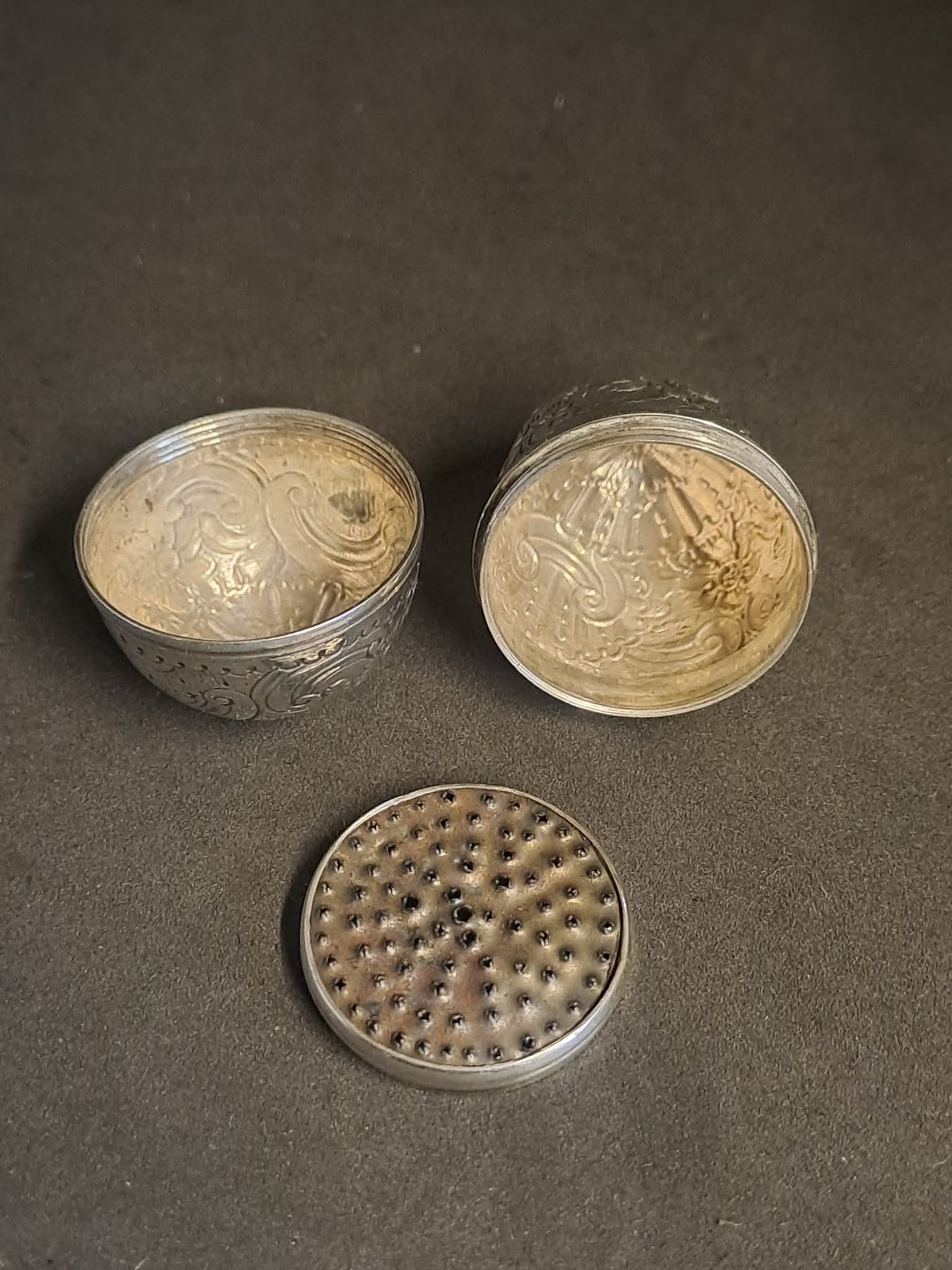 Georgian Solid Silver Floral Egg Nutmeg Grater. Samuel Meriton.