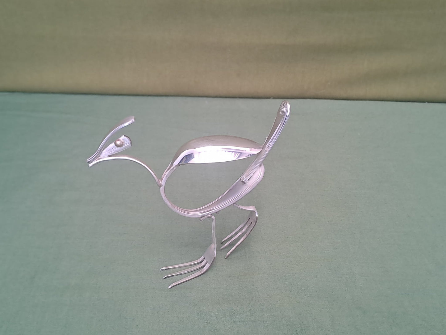 Silverware, upcycled cutlery bird sculpture